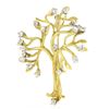 Image 1 : Textured 18K TT Gold 1.0 ctw Prong Set European Diamond Tree Branch Pin Brooch