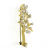 Image 6 : Textured 18K TT Gold 1.0 ctw Prong Set European Diamond Tree Branch Pin Brooch