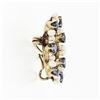 Image 6 : Antique Art Nouveau 14k Gold GIA Montana Sapphire & Pearl Wreath Enhancer Brooch