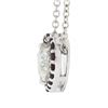 Image 6 : 18K White Gold GIA Heart Brilliant Diamond & Ruby Halo Slide Pendant Necklace