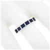 Image 3 : NEW Platinum 1.18 ctw Square Step Cut Sapphire Bezel Set Stack Wedding Band Ring