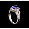 Image 4 : 14KT White Gold 2.14 ctw Tanzanite and Diamond Ring