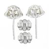 Image 4 : NEW 14K White Gold 0.76 ctw European Diamond Buttercup Prong Flower Stud Earring