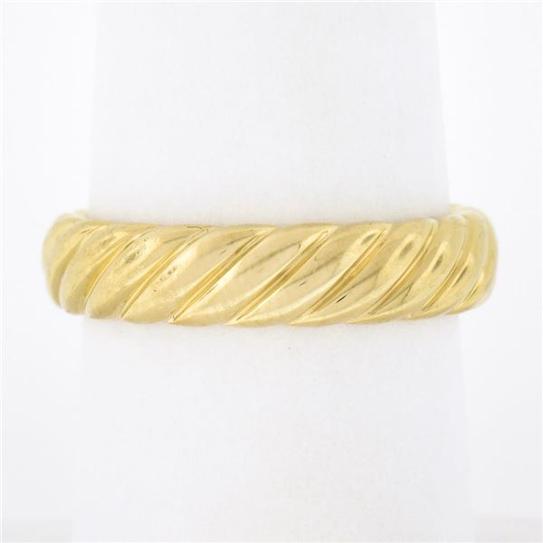 David Yurman 18K Yellow Gold 5mm Polished Braided Cable Stackable Band Ring