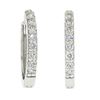 Image 1 : NEW 14k White Gold 0.36 ctw Round Pave Diamond 15.5mm Medium Huggie Hoop Earring