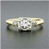 Image 2 : Vintage 14k Two Tone Gold 0.68 ctw Old European Diamond Solitaire Engagement Rin