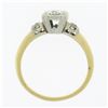 Image 7 : Vintage 14k Two Tone Gold 0.68 ctw Old European Diamond Solitaire Engagement Rin