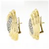 Image 3 : Vintage 18k Yellow Gold 2.15 ctw Pave Diamond Domed Swirl Earrings w/ 14k Backs