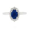 Image 5 : NEW 14K Gold 1.58 ctw GIA NO HEAT Oval Prong Sapphire Diamond Halo Engagement Ri