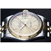 Image 6 : Rolex Mens Champagne Tapestry Index 14K Fluted Bezel 36MM Datejust Wristwatch