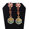 Image 1 : 14.27 ctw MultiColor Sapphire and 1.16 ctw Diamond Platinum Dangle Earrings