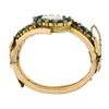 Image 8 : Handmade 14k Gold 7" Opal Garnets & Turquoise Tube Hinged Open Bangle Bracelet