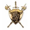 Brass Shield Crossed Halberd Wall Art