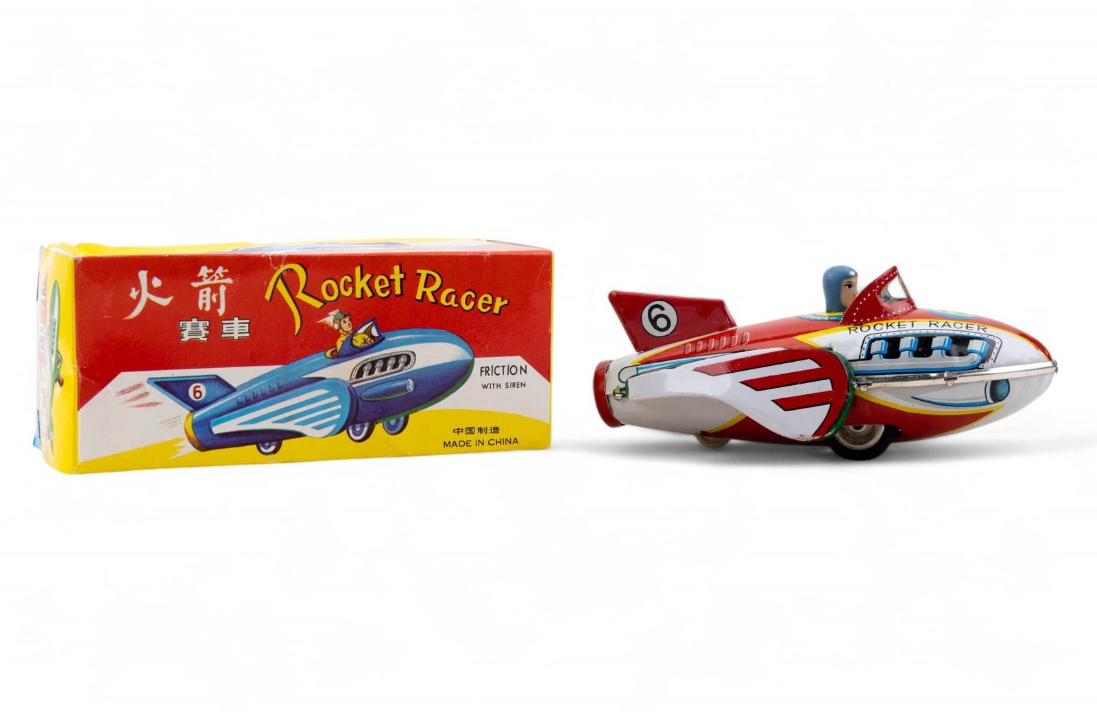 Tin Wind Up Rocket Racer