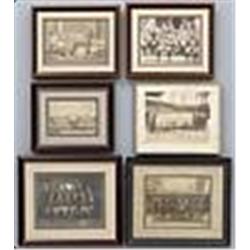 Framed Early 20th Century Baseball Team Photos Including Dodgers On A Trolley Car w/ Nap Rucker (6)