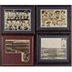 1910s Framed Baseball Newspaper Window Photos w/ Babe Ruth & Ty Cobb (4)