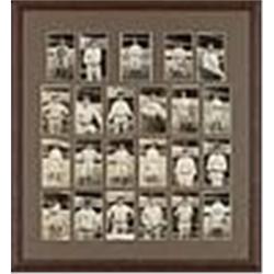1920s Framed Display Of Yankees Original Individual Photos w/ Names In Bill Dickey's Hand