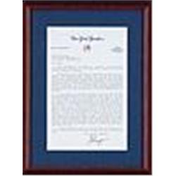 Framed TLS from George Steinbrenner to Bill Dickey That Hung In Dickey's House