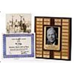 Lot of Bill Dickey Items - Dickey Scholarship Award Plaque, Louisiana Sports Award & Fishing Photo W