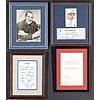 Image 1 : Lot of Four Framed Autographed Items That Hung in Bill Dickey's House w/ Dizzy Dean & Bill Terry (4)