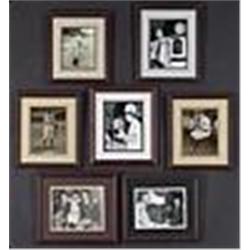 Lot of Seven Bill Dickey Framed and  Autographed Photos That Hung In Bill Dickey's House (7) (JSA)