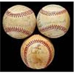1949, 1958, 1962 NY Yankees Team-Signed Baseballs (World Champions) (3) (JSA)