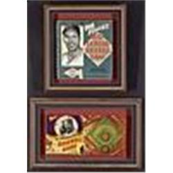 Framed Vintage Baseball Board Games Lot w/ Dizzy Dean & Bob Feller (2)