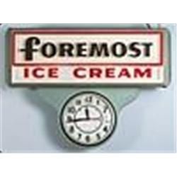 Original Foremost Ice Cream Clock Advertisement Sign