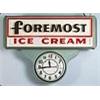 Image 1 : Original Foremost Ice Cream Clock Advertisement Sign