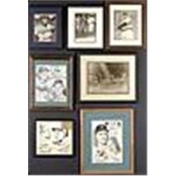 Seven Framed Baseball Photos w/ Some Autographed (7) (JSA)