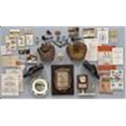 Lot of Charles Glock Atlanta Crackers Personally Owned Items w/ Autographed Baseball (39) (JSA)