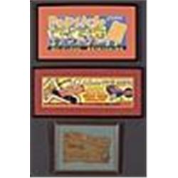 1930s-1940s Framed Bill Terry, Bob Feller & Gillette World Series Vintage Advertisements (3)