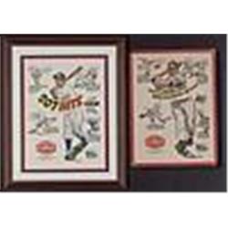 1946 H&B Johnny Mize & Mickey Vernon Store Display Advertising Signs (2)