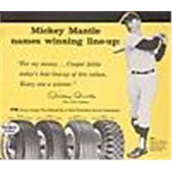 1950s Cooper Tires Mickey Mantle Die-Cut Cardboard Display
