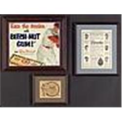 1910s-1950s Framed Tobacco & Cola Advertising Lot w/ Hughie Jennings & Christy Mathewson (3)