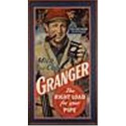 1944 Framed Granger Tobacco "Dixie" Walker Cardboard Advertising Sign