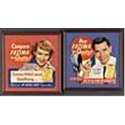 1950s Framed Fatima Die-Cut Cardboard Displays w/ Jack Webb (2)