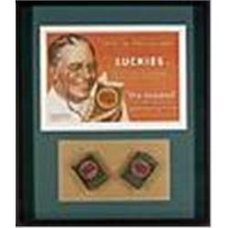 1930 Framed Lucky Strike Cigarettes Advertisement Display