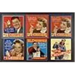 1940s-1950s Chesterfield Famous Actors Cardboard Advertising Signs w/ Claudette Colbert & Carole Lan