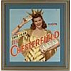 1941 Chesterfield Miss America Cardboard Advertising Sign