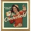 Image 1 : 1941 Framed Chesterfield "At All The Games" Football Themed Cardboard Advertising Sign