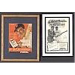 1948 Framed Chesterfield Babe Ruth Baseball Advertisements (2)