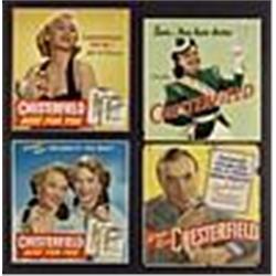 1950s Chesterfield Famous Personality Cardboard Advertising Signs w/ Charles Boyer & The Corbett Twi