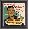 Image 1 : Circa 1955 Framed Chesterfield Gil Hodges Brooklyn Dodgers Cardboard Advertising Sign