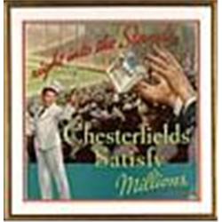 Circa Late 1920s Framed Chesterfield Yankee Stadium Cardboard Advertising Sign w/ Ruth & Gehrig (Rar