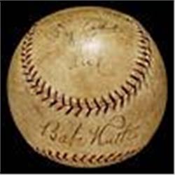 Ty Cobb "And" Babe Ruth Autographed Baseball (JSA) (Extremely Rare)