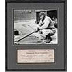 11/16/1918 Framed Honus Wagner Signed Check Display (JSA)