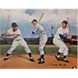 Willie, Mickey & The Duke Autographed 16x20 Poster (JSA)