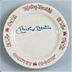Mickey Mantle Autographed Country Cookin' Plate (JSA)