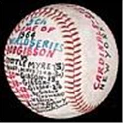 1964 Bob Gibson St. Louis Cardinals World Series Game-Used Victory Baseball